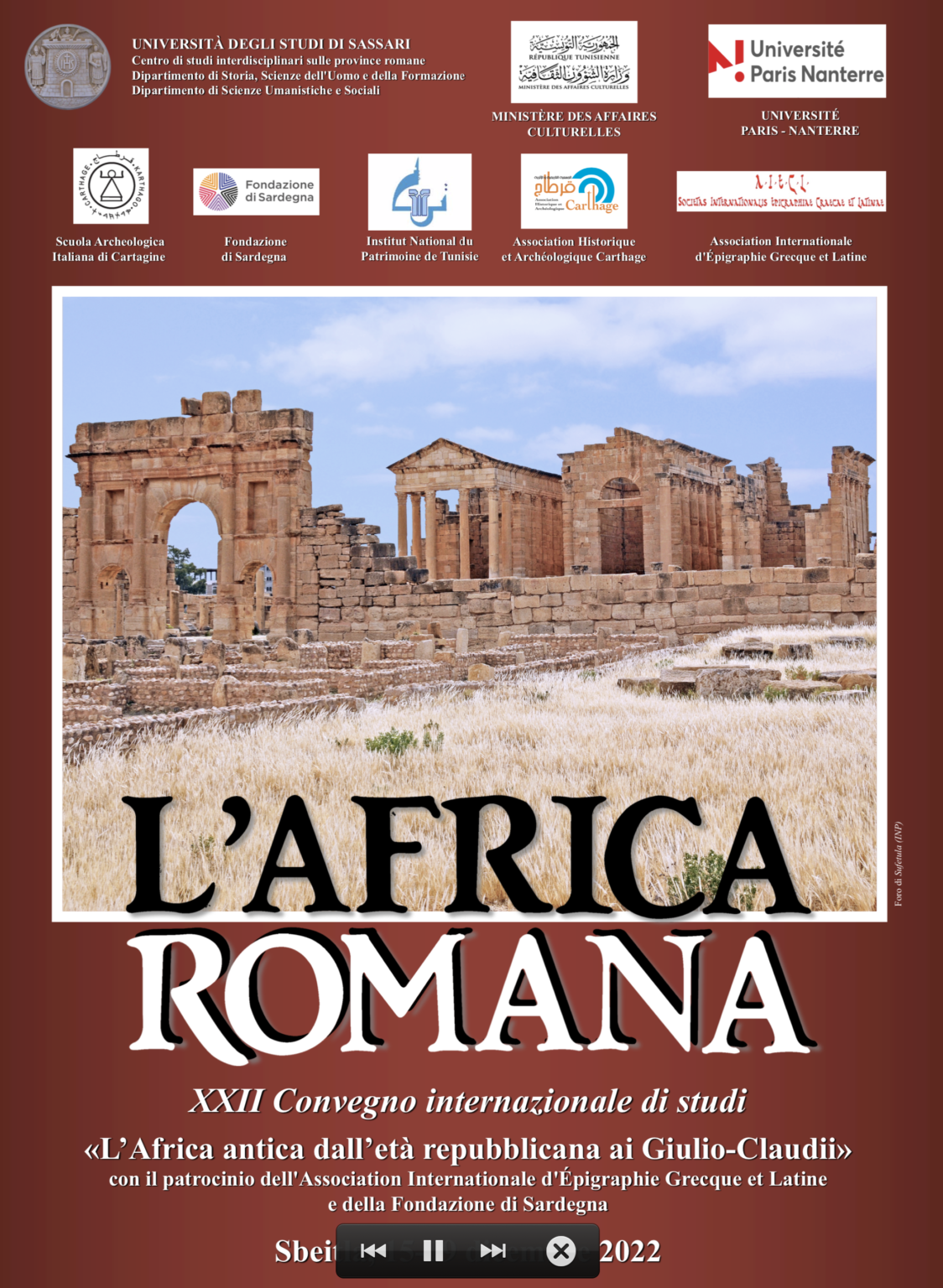 LAFRICA ROMANA XXII PROGRAMMA DEFINITIVO Scuola Archeologica